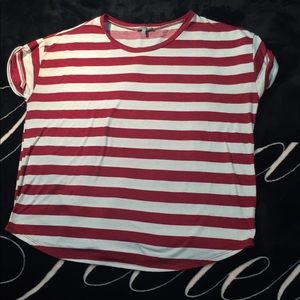 Red and white striped tee